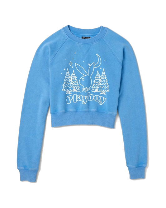 Playboy Women's Vintage Raglan Crewneck Sweatshirt