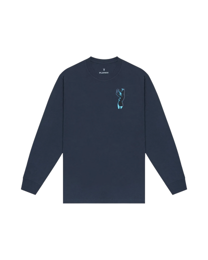 Playboy December 1972 Playmate X-Ray Long Sleeve T-Shirt - Navy