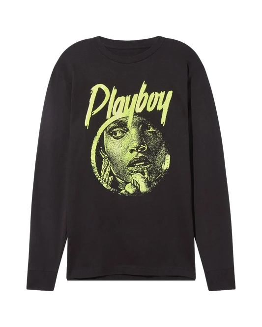 Playboy June 2019 Playmate Yoli Lara Glow in the Dark Long Sleeve T-Shirt - Black
