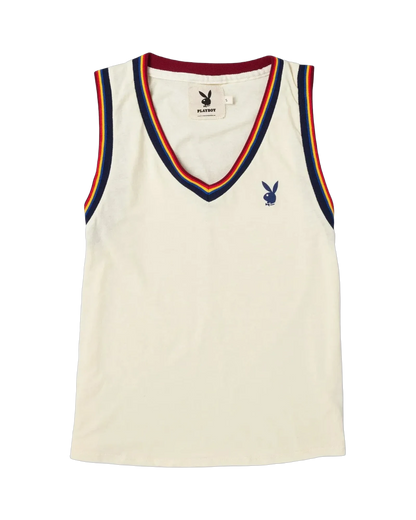 Playboy Women's Striped V-Neck Tank Top