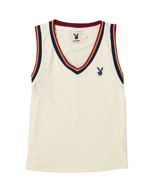 Playboy Women's Striped V-Neck Tank Top