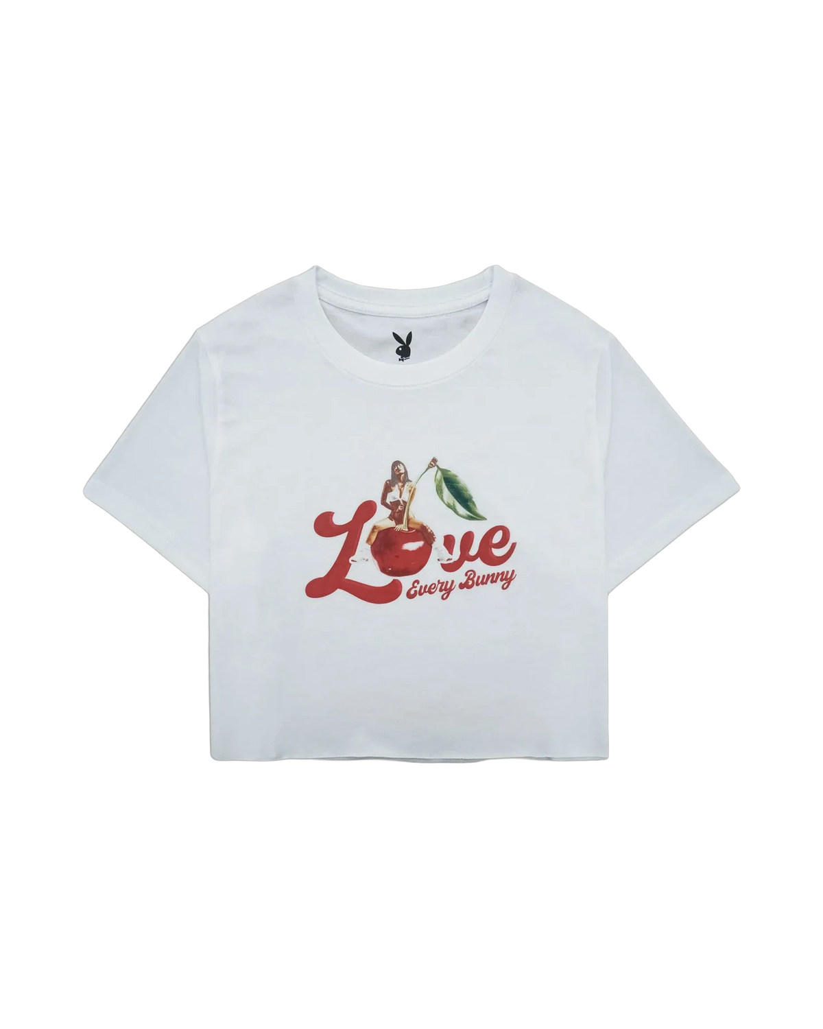 Playboy Cherry Crop Tee - White