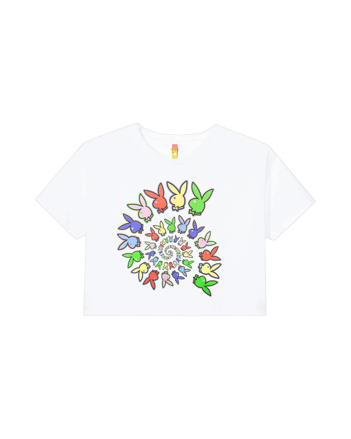 Playboy x Color Bars Spiral Women's Cropped T-Shirt