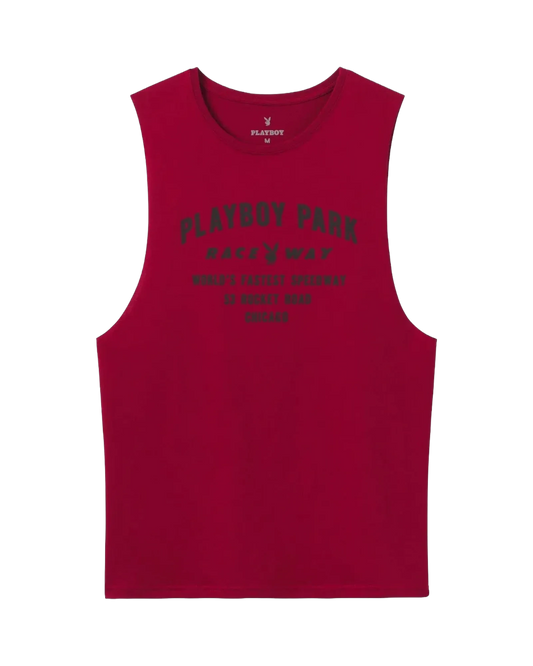 Playboy Raceway Muscle Tank - Cardinal