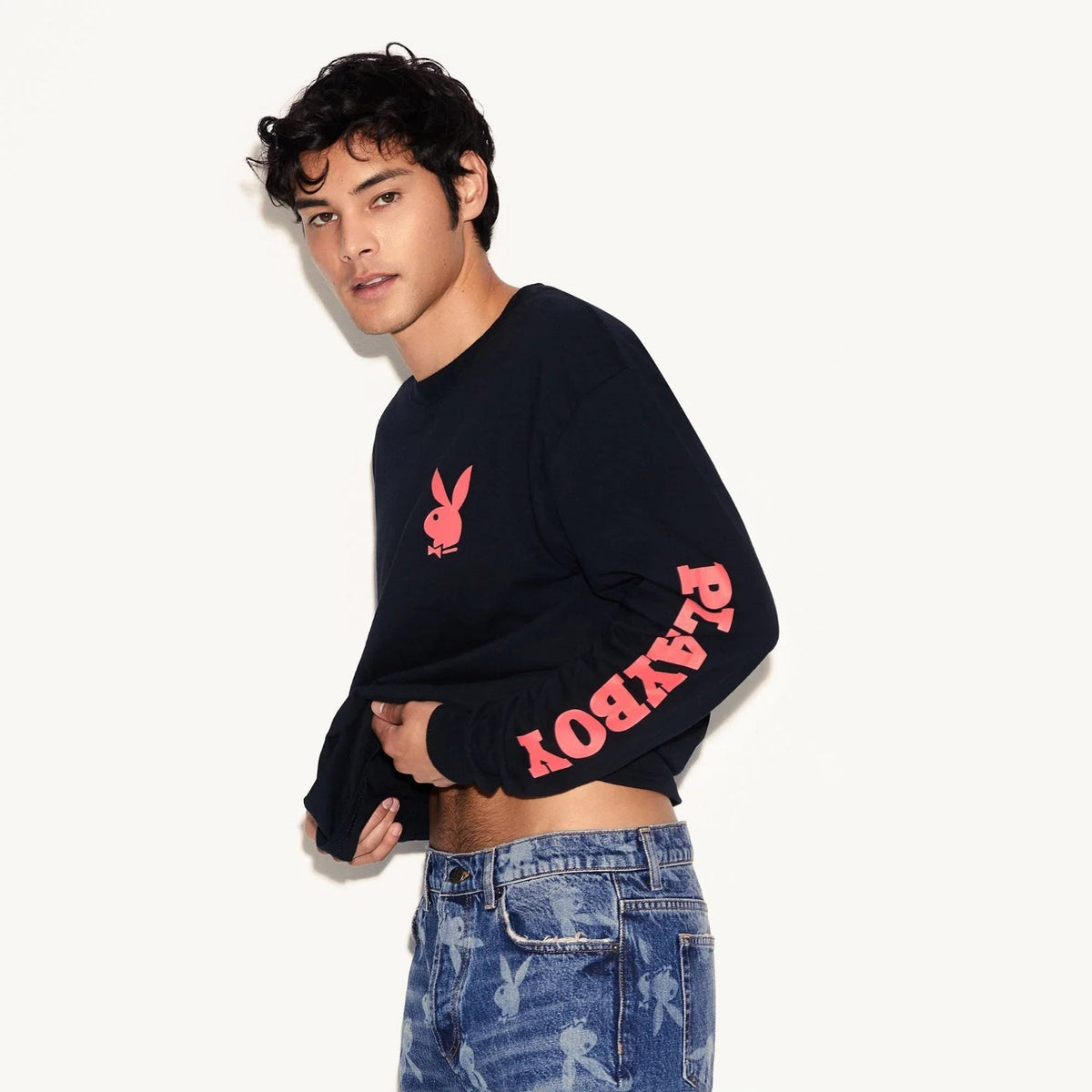 Playboy Masthead & Rabbit Head Long Sleeve T-Shirt