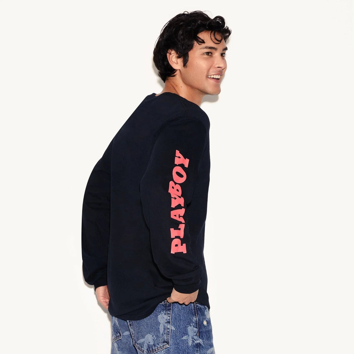 Playboy Masthead & Rabbit Head Long Sleeve T-Shirt