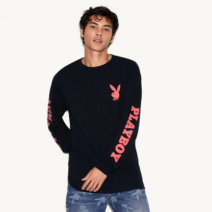 Playboy Masthead & Rabbit Head Long Sleeve T-Shirt