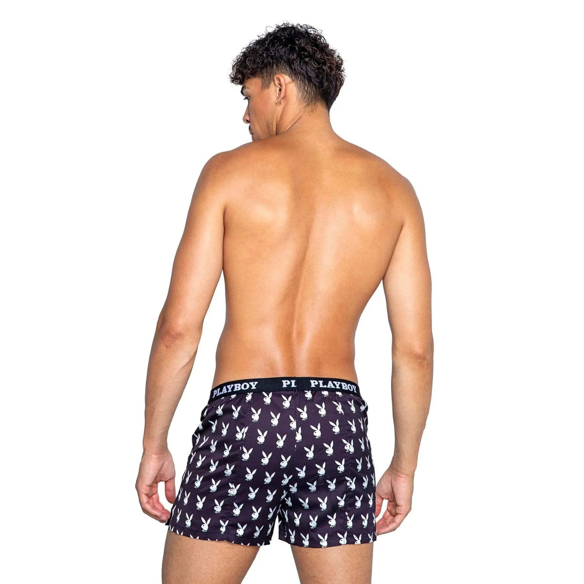 Playboy Mens Champion Boxer - Black/White