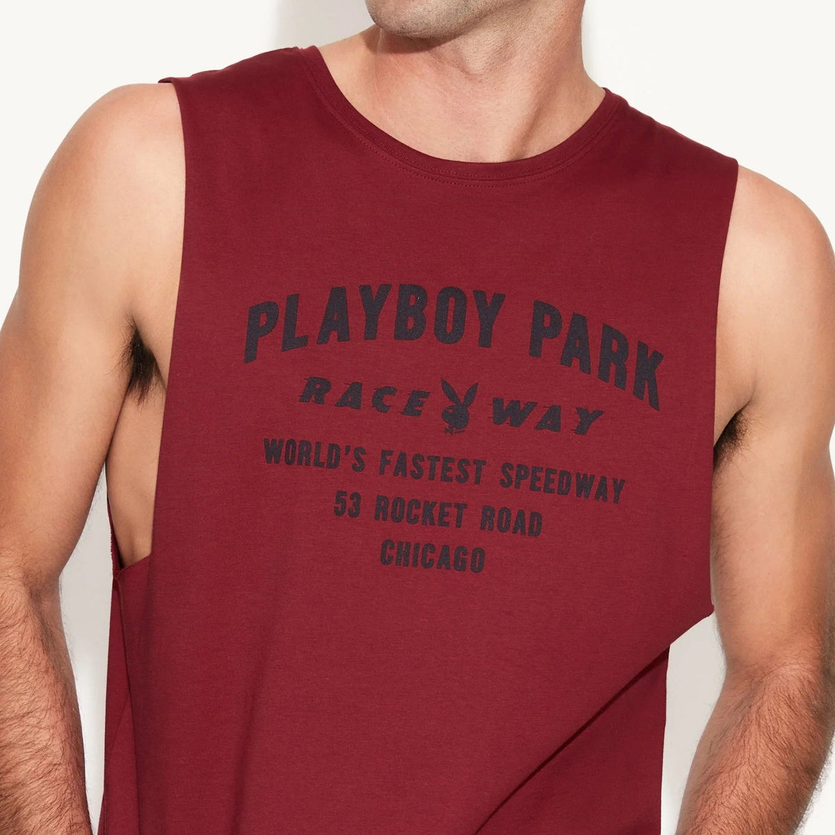 Playboy Raceway Muscle Tank - Cardinal