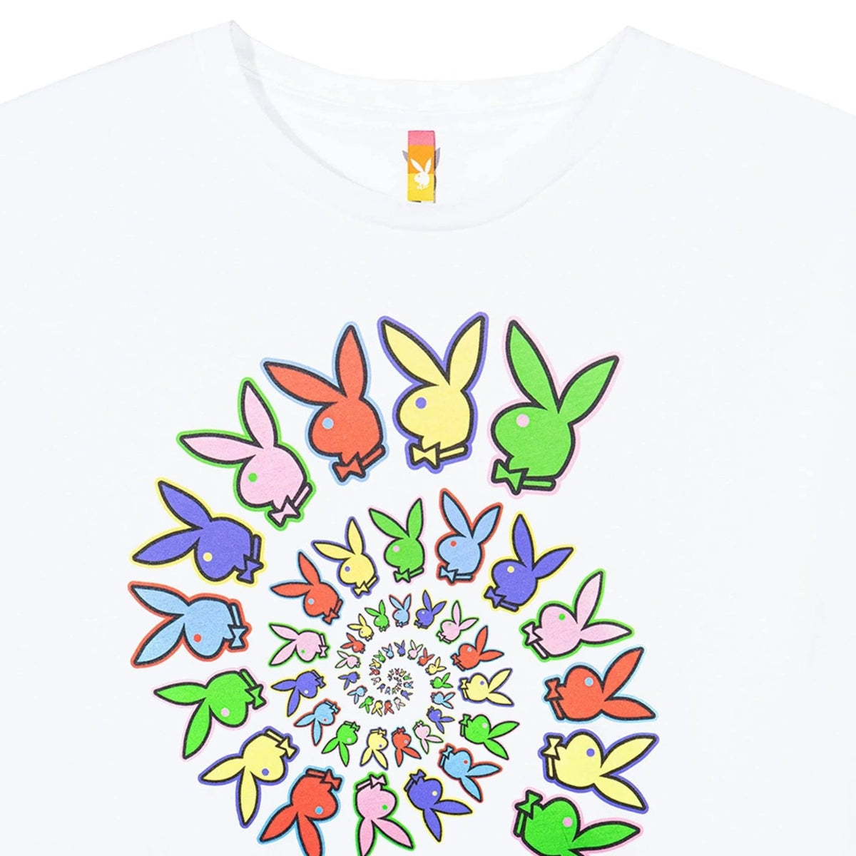 Playboy x Color Bars Spiral Women's Cropped T-Shirt