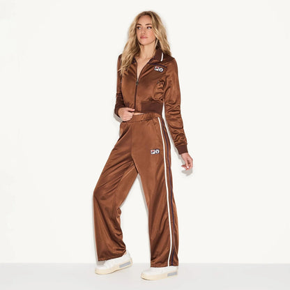 Playboy x FILA Jill Slim Zip-Up Jacket  - Brown