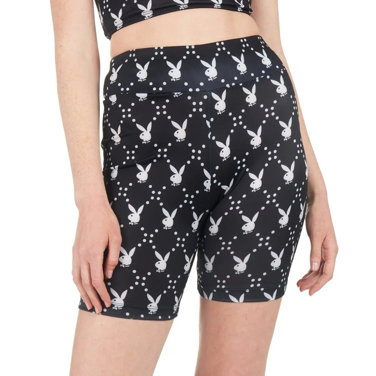 Playboy Rabbit Head Biking Short - Black