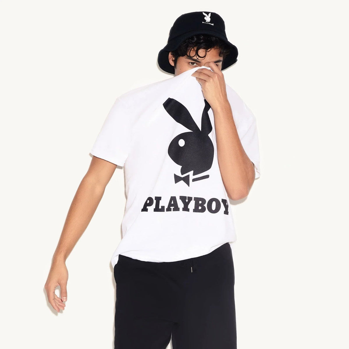 Playboy Rabbit Head Logo Bucket Hat