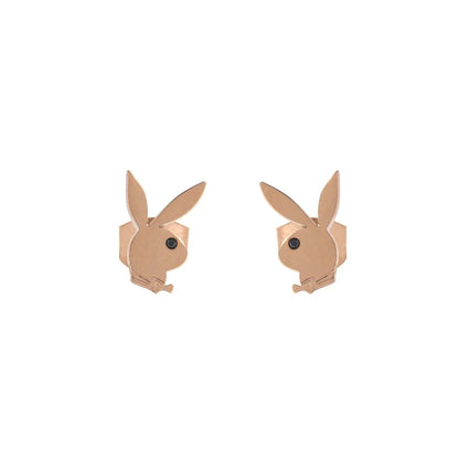 Playboy Rabbit Head Stud Earrings