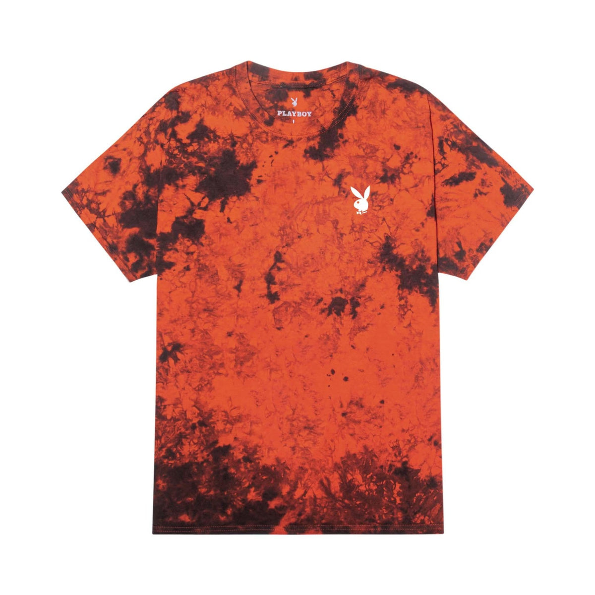 Playboy Repeating Masthead Tie Dye T-Shirt - Orange Black Tie Dye
