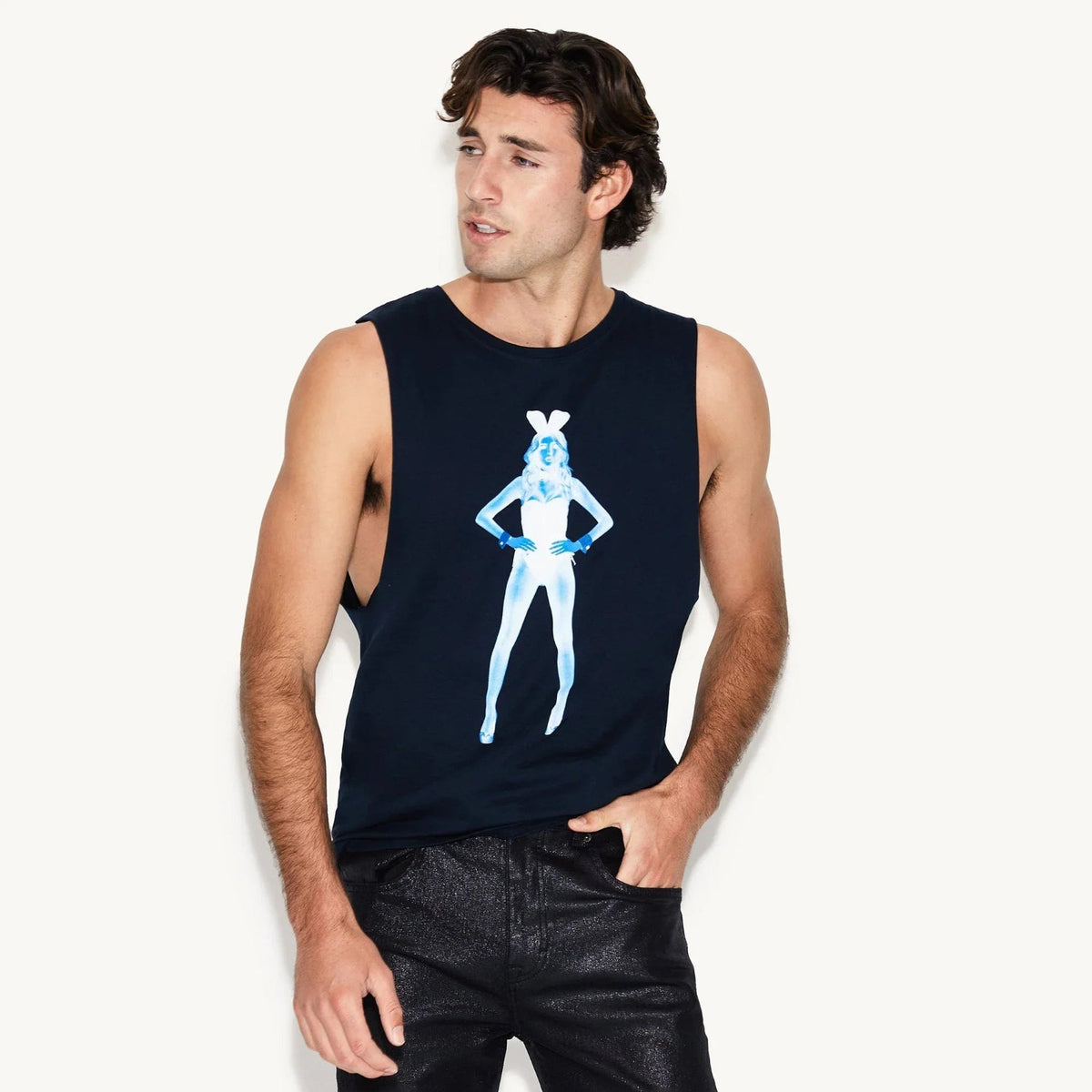 Playboy September 2015 Playmate X-Ray Muscle Tank - Deep Blue