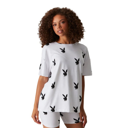 Playboy Women's All Over Bunny Tee