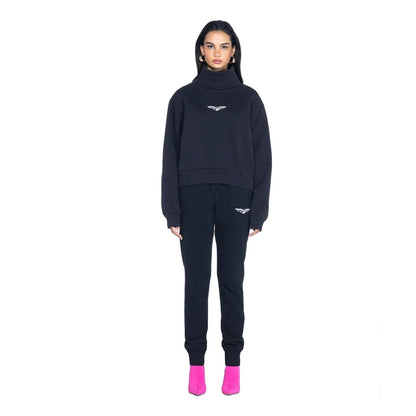 Playboy Women's Aviation Wings High Neck Cropped Sweatshirt