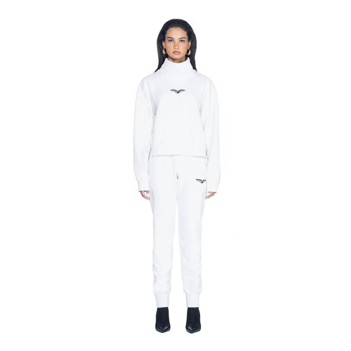 Playboy Women's Aviation Wings High Neck Cropped Sweatshirt
