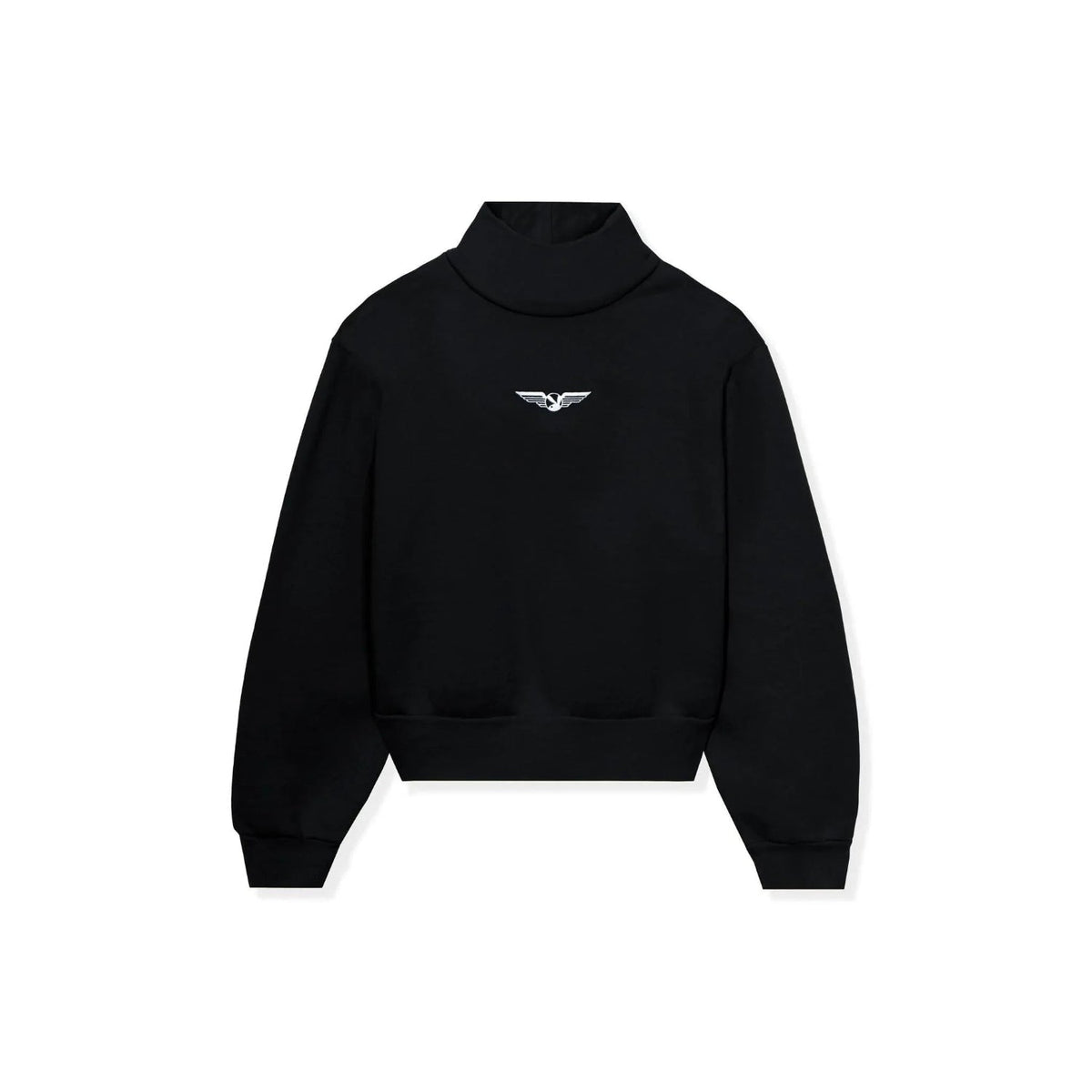 Playboy Women's Aviation Wings High Neck Cropped Sweatshirt