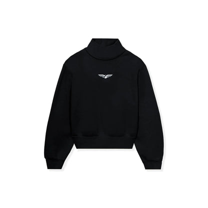 Playboy Women's Aviation Wings High Neck Cropped Sweatshirt