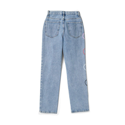 Playboy Women's Baggy Bunny Heart Denim Pants Amore