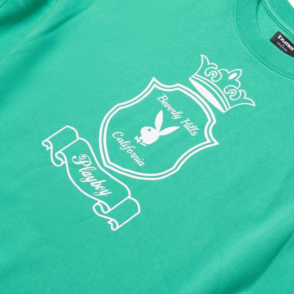 Playboy Women's Bunny Hills Crewneck - Holly green