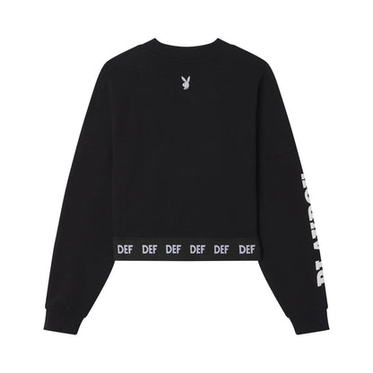 Playboy Women's Cropped Logo Crewneck Sweatshirt