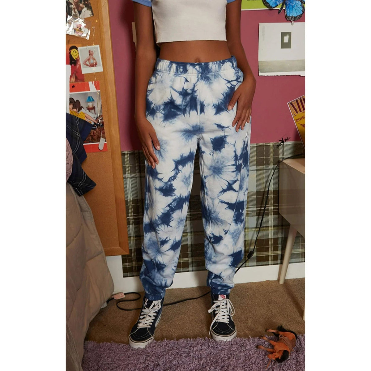 Playboy Women's Crystal Tie-Dye Sweatpant - Crystal Blue