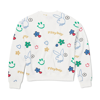 Playboy Women's Doodle Crew Neck Sweatshirt - Star White