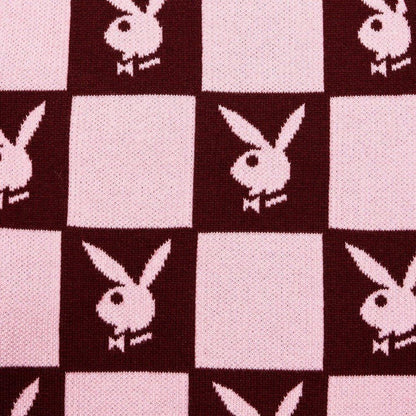 Playboy Women's Knit Checkerboard Vest - Burgundy