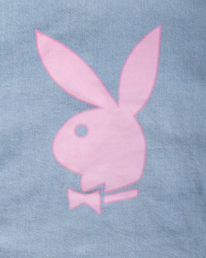 Playboy Women's Pink Bunny Denim Jacket