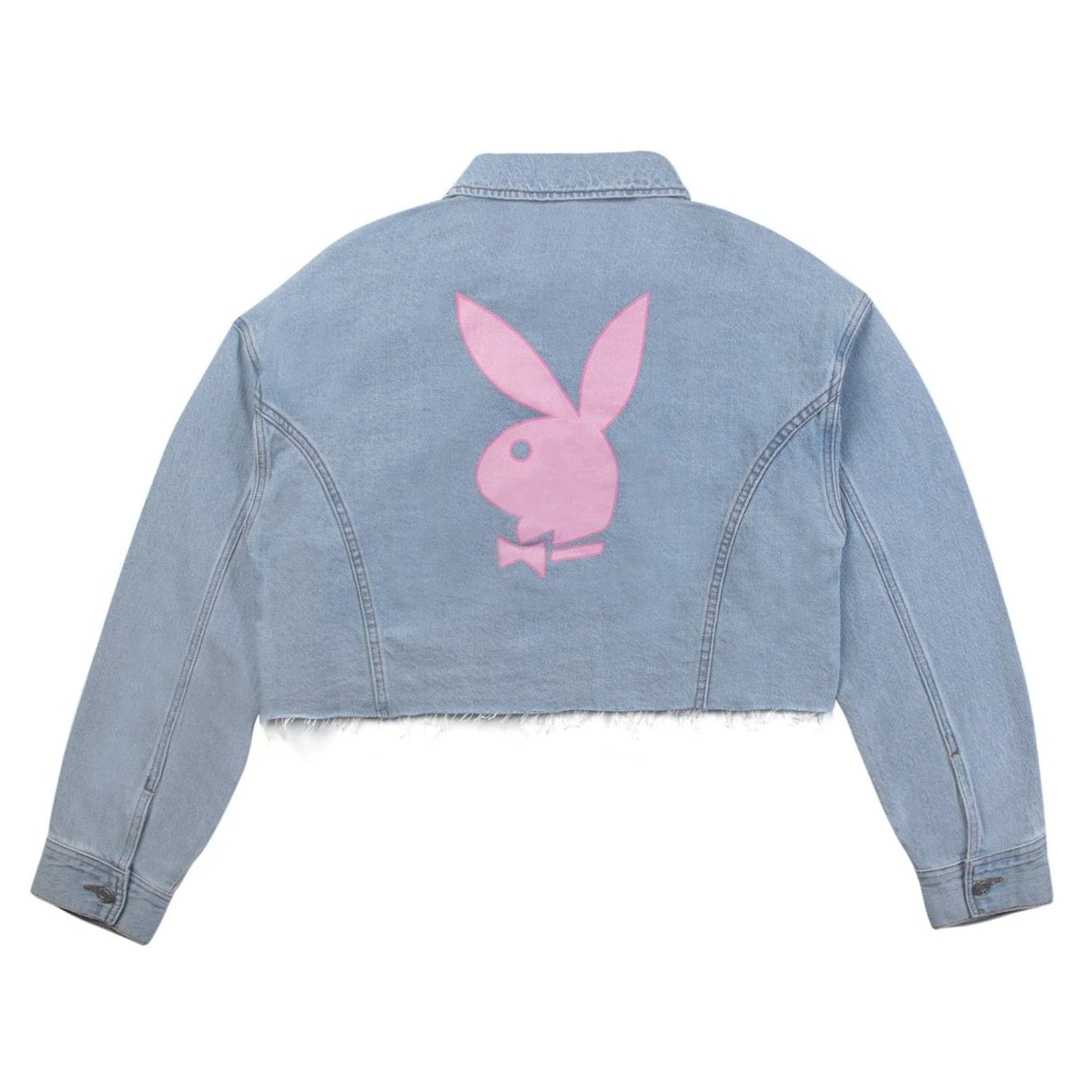 Playboy Women's Pink Bunny Denim Jacket