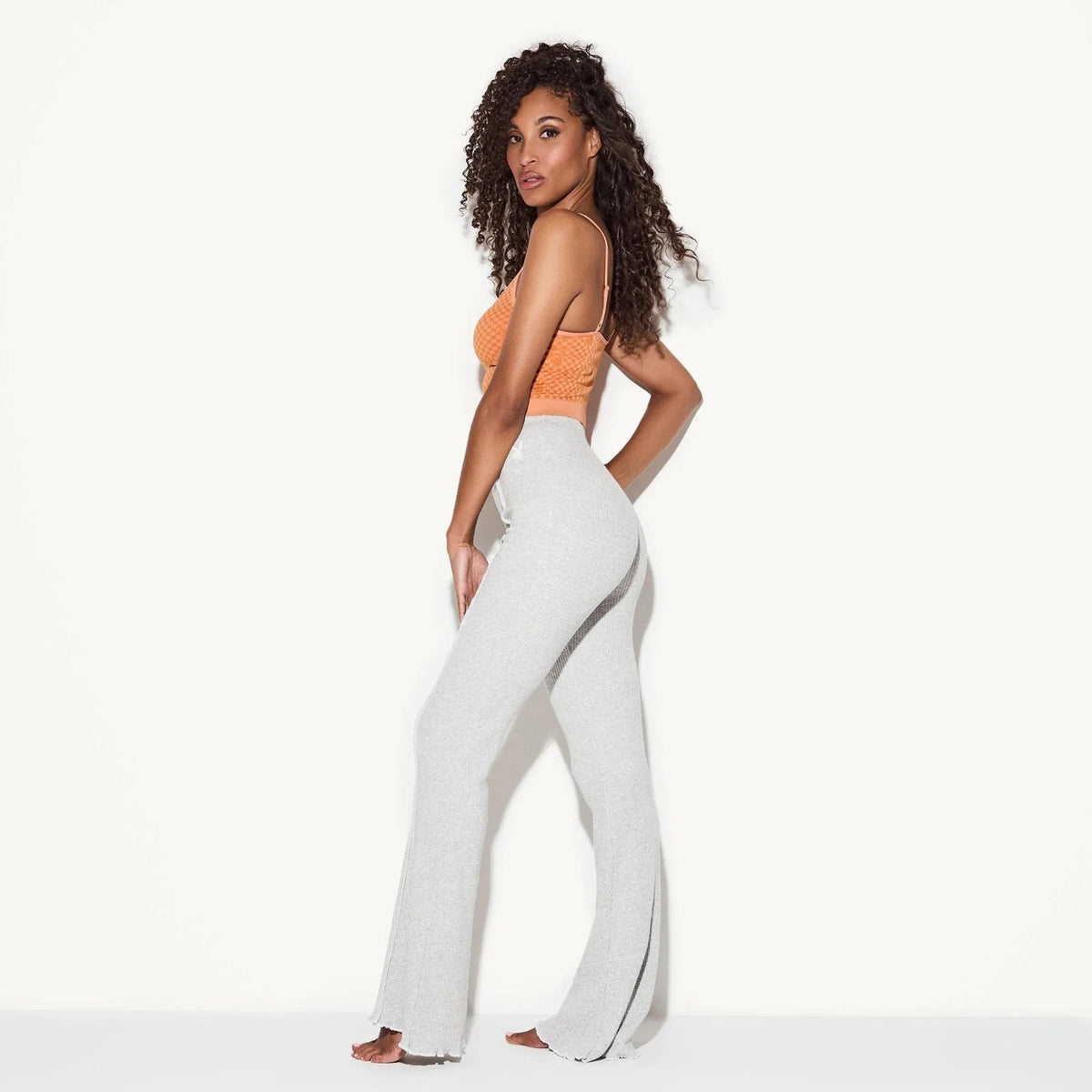 Playboy Women's Ribbed Flare Pants
