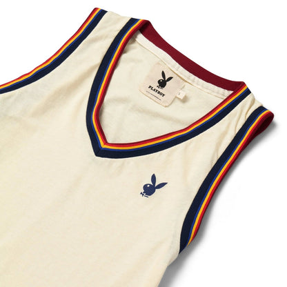 Playboy Women's Striped V-Neck Tank Top